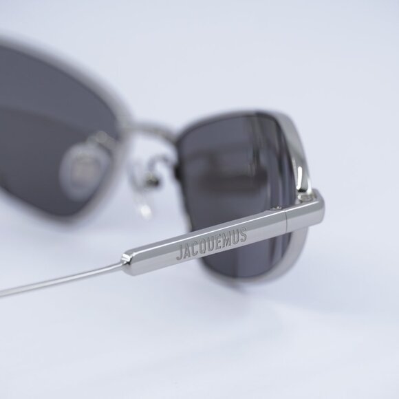 Jacquemus BAMBINO METAL JAC/68 C3 Sunglasses Silver Cat Eye Frame, Grey Lenses - Picture 5 of 12